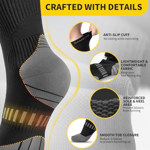 CAMBIVO Medias de Compresión Mujer Hombre 2Pares, Calcetines Compresion 20-30mmHg, Medias de Compresion Varices, Compression Socks para Deporte, Running, Avion, Viaje, Ciclismo, Senderismo, Enfermera - imagen 4