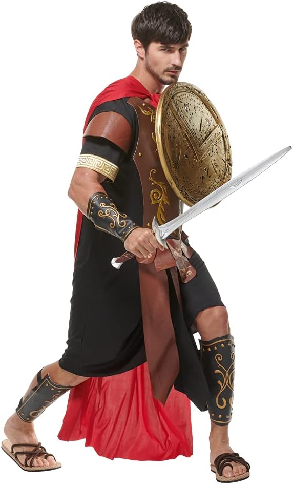 EraSpooky Men Roman Empire Gladiator Costume Set Halloween Armor Soldier Role Play