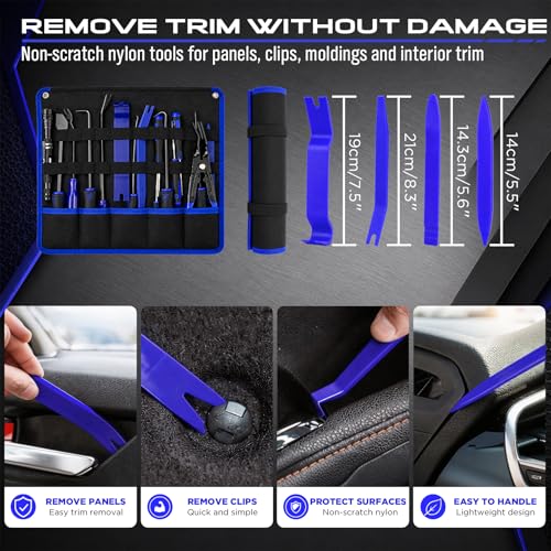 17PCS Pick and Hook Tool Set with Magnetic Pickup Tool, Trim Removal Tools, Clip Removal Plier, Fastener Removers and Gasket Scraper for Automotive, O-Ring, Gasket, Hose, Panel Removal and Car Repair - Image 6