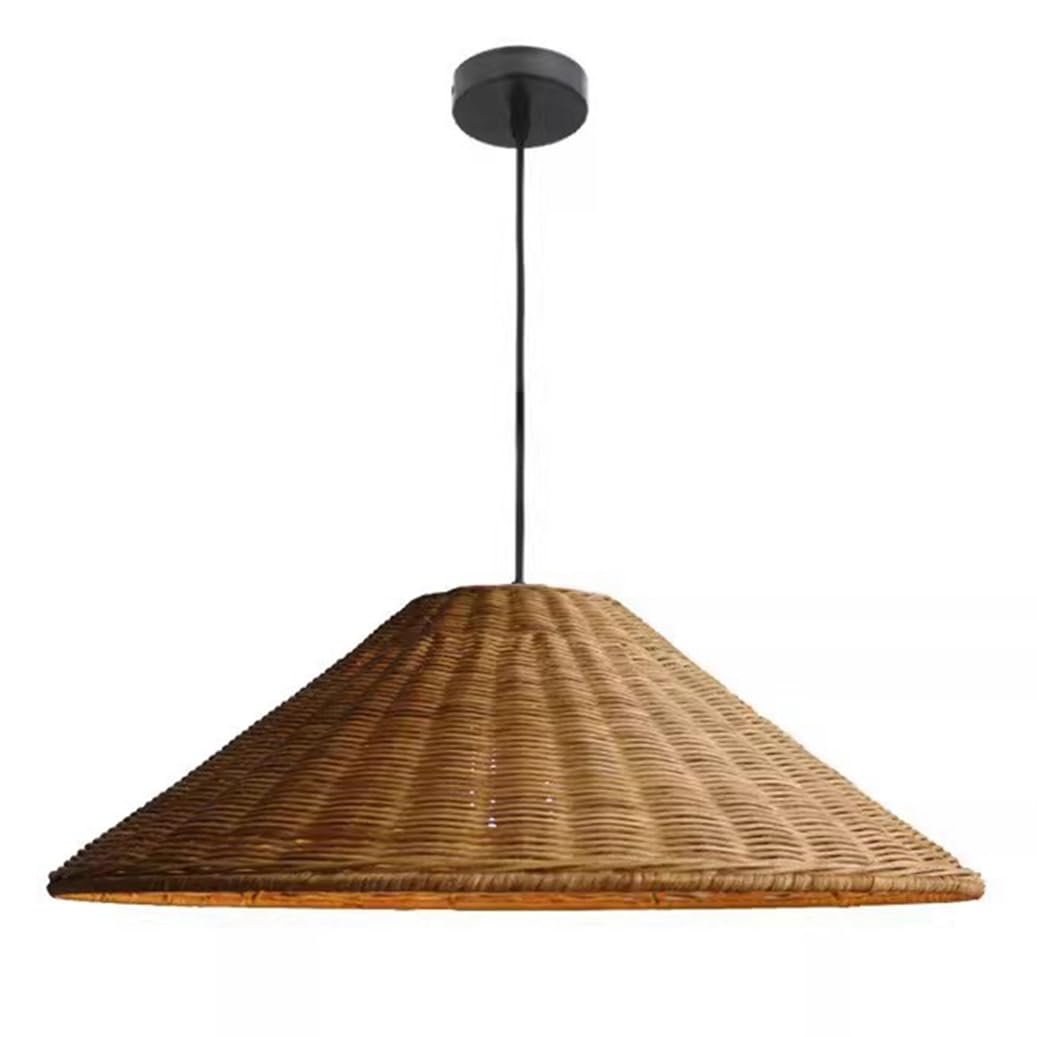 CSSYKV Country Rattan Pendant Light, 19.7" Wabi-sabi Art Farmhouse Illumination Rustic Kitchen Island Wicker Hanging Lighting Fixtures for Hallway, Dining Room, Living, Dining Table Area, Bedroom