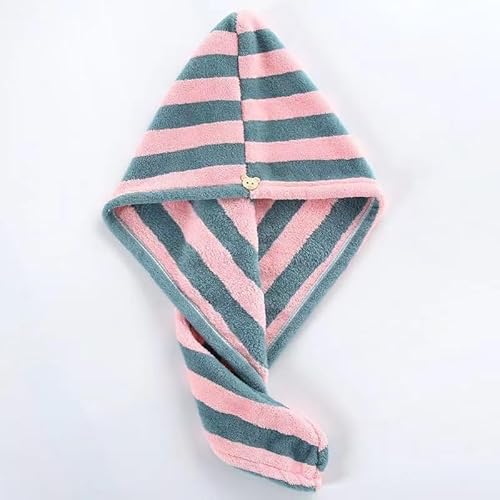 Toalla Gruesa Para El Cabello, Turbantes Súper Suaves De Secado Rápido Para Cabello Largo, Grueso Y Rizado, Envoltura Antiencrespamiento Con Correa Elástica Dos Tonos