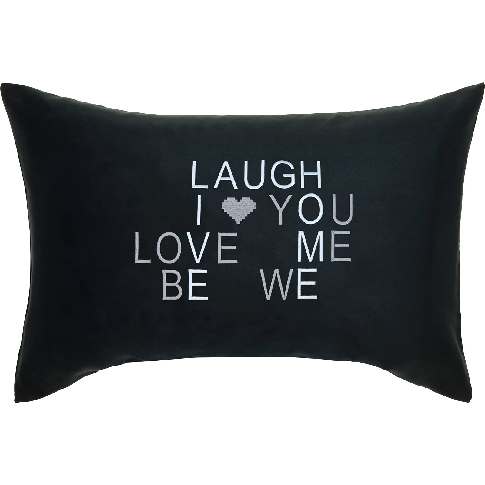 Coussin de décoration romantique en cœur noir 40x60 cm pour lit