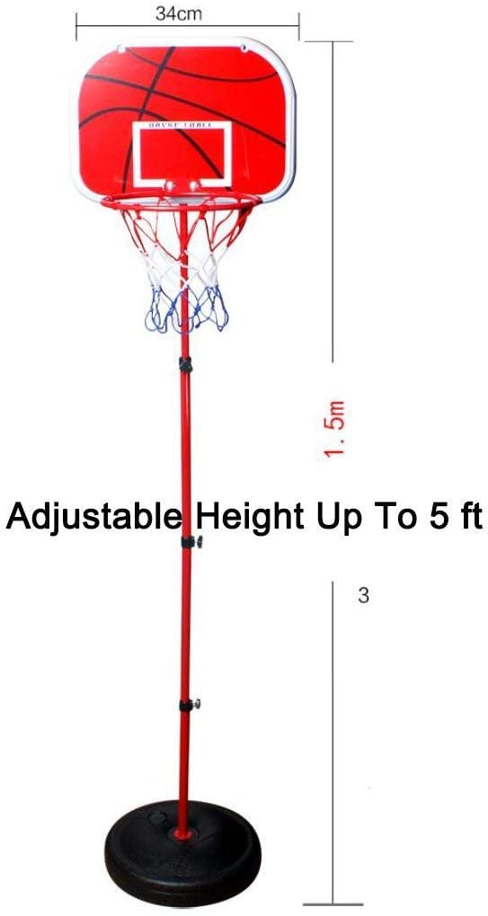 Kids Basketball Hoop Stand Set Adjustable Height Portable Stand Basketball Set Sport Game Play Toys Set with Ball Ball, Net and Ball Pump Indoor and Outdoor Fun Toys for 3+ Years Old: Toys & Games