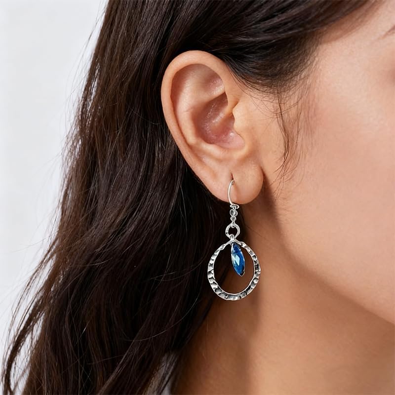 Miniatura 2 de Aretes vintage de piedra lunar para mujer, joyería étnica bohemia, estilo bohemio único