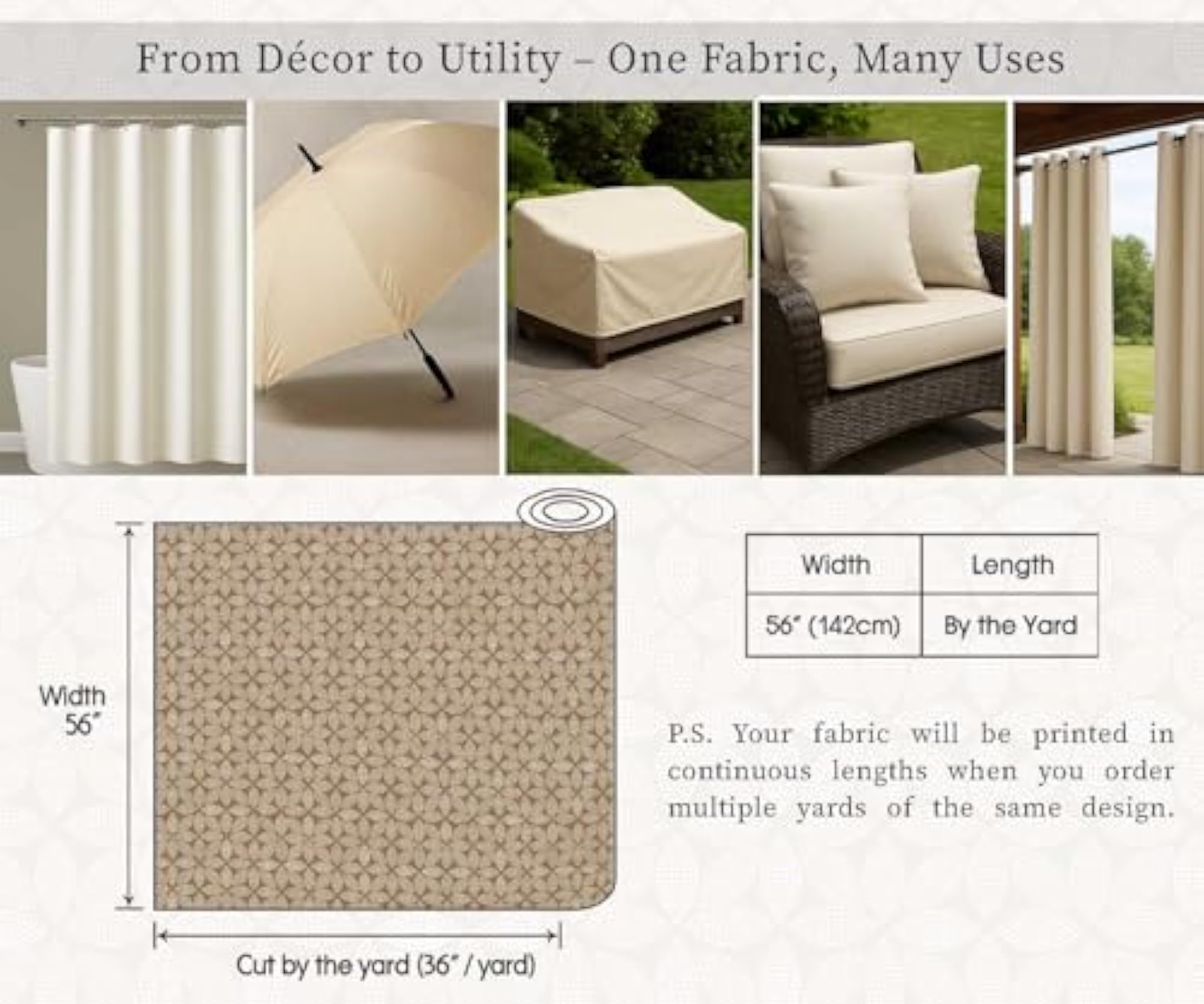 Geometric Print Waterproof Fabric, Outdoor Material by 10 Meter