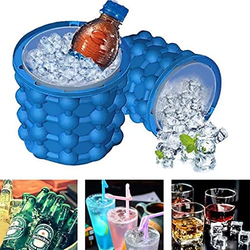 Hielera grande con tapa y molde para cubitos, azul miniatura 6
