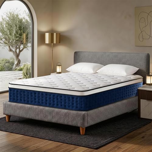 SayTale 14 Inch King Size Mattress Hybrid Mattress Gel Memory Foam Individual Pocket Springs King Mattress Pressure Relief Motion Isolation Medium Firm CertiPUR US Certified Fiberglass Free