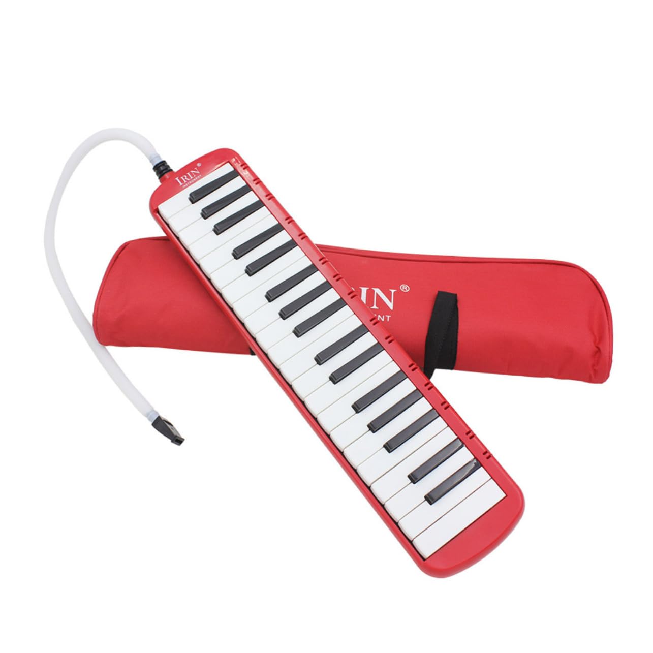 Melodica 37 Tasti Rossa in Abs con Custodia Integrata | Trasporto e Conservazione Facili, senza Batterie, per Principianti e Amanti della Musica