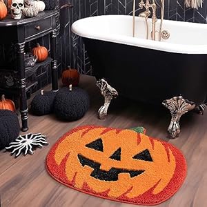 Halloween Bathroom Decor Fall Pumpkin Bathroom Rugs Non Slip Funny Cute Bath Mats for Bathroom Shower Tub Microfiber Washable Absorbent Carpet Autumn Home Decoration, Orange Halloween Bathroom Decor Fall Pumpkin Bathroom Rugs Non Slip Funny Cute Bath Mats for Bathroom Shower Tub Microfiber Washable Absorbent Carpet Autumn Home Decoration Orange