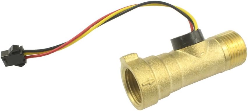 Generic YF-B8 Copper Water Flow Hall Sensor - Golden (DC 5~24V), G1/2"