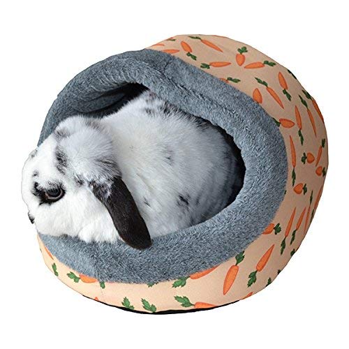 Rose-Wood Snuggle Luxury Carrot Soft Plush Cosy Bed, Tunnel, Beehive, Rabbits Guinea Pigs (Carrot Plush Hooded Bed)