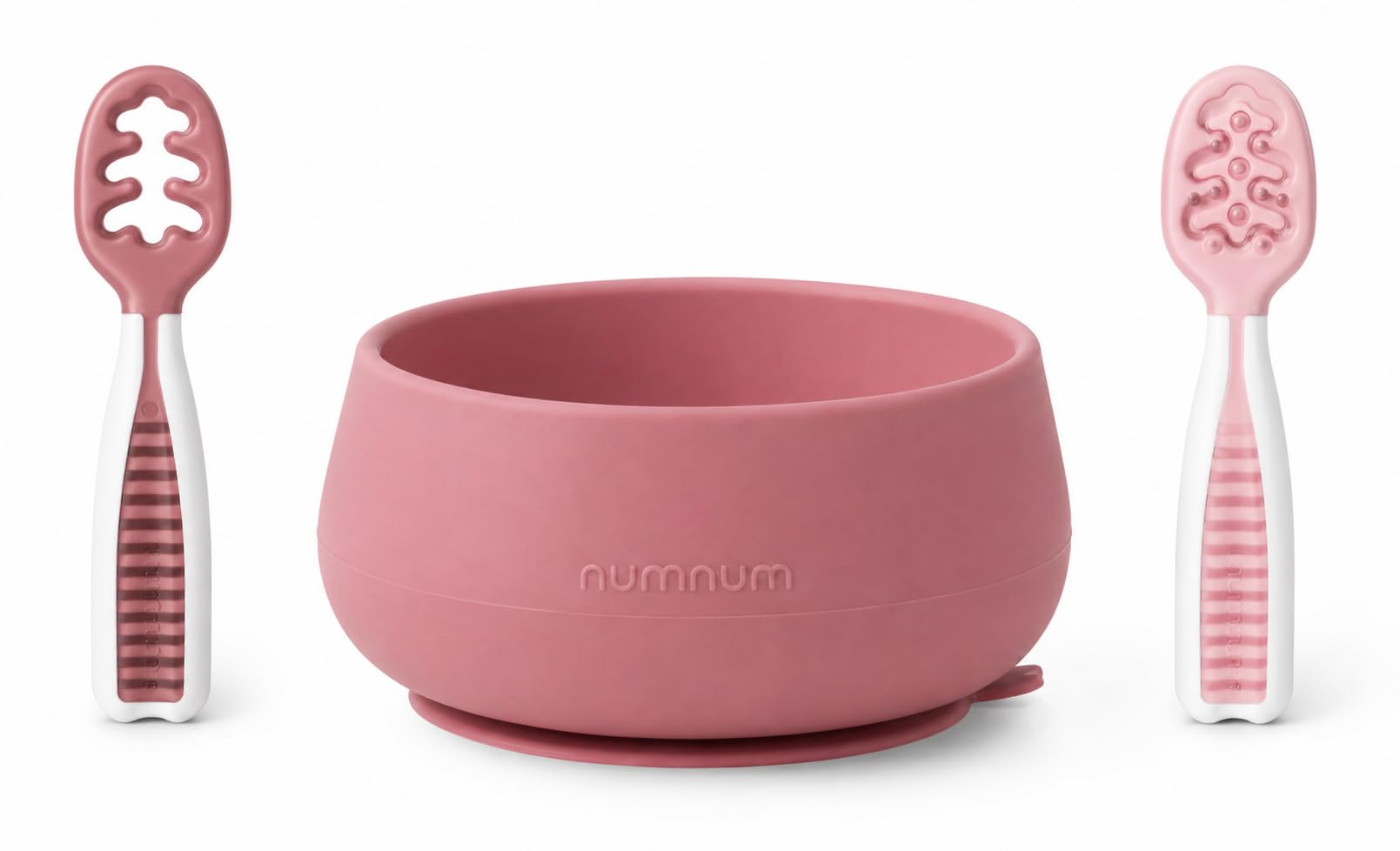 NumNum Baby Bowl & 2 Pack GOOtensils Baby Spoons, Suction Bowls for Baby 4+ Months, Extra Strong Non-Slip Suction, 100% Food-Grade Silicone, BPA-Free,