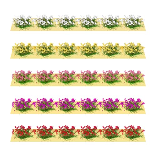30Stück Scenics Gras Grasbüschel Modellbau: Static Grass Tuft Schnee Statische Grass Gefälschtes Moosgras für Miniatur Tabletop Spiele Modelleisenbahn Geländebau