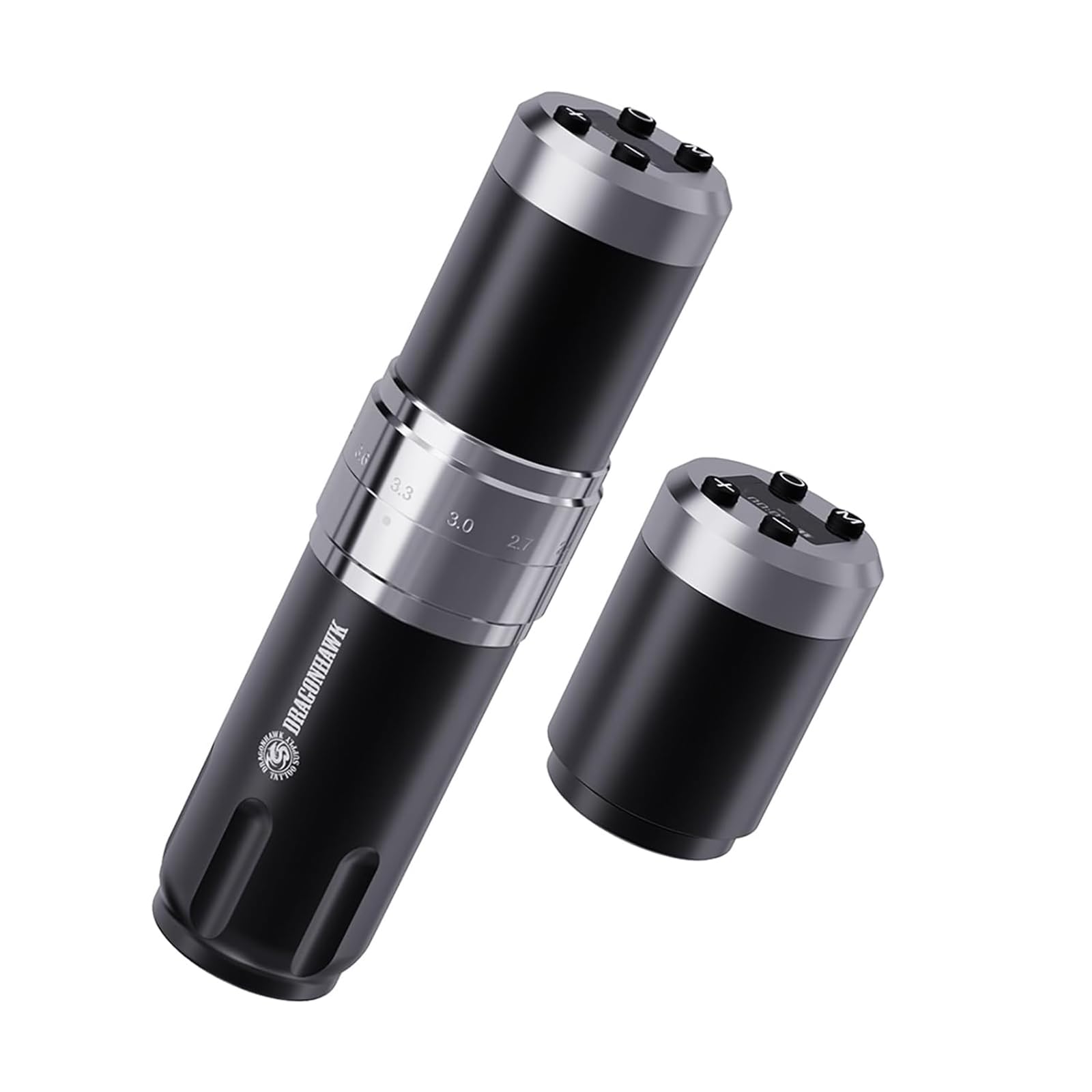 Dragonhawk Penna senza fili rotante Tattoo Machine 2 Batteria 1500mAh 7 Stroke Regolabile 2.4mm-4.2mm Lunghezza Schermo Display LED, adatto per principianti