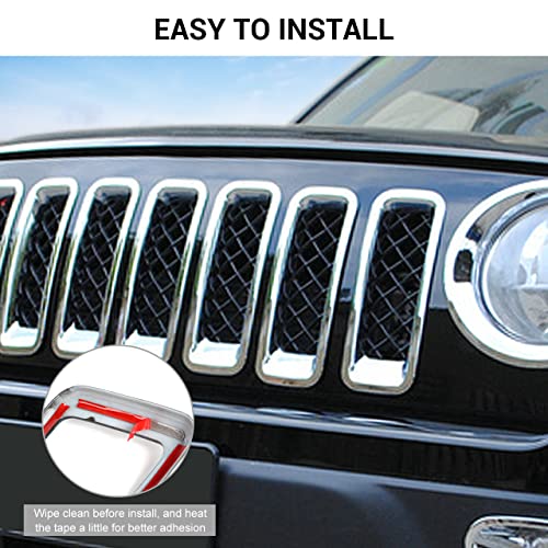 Image of 7PCS Front Grill Inserts Grille Cover Trim for Jeep Patriot 2011-2016 (Chrome)