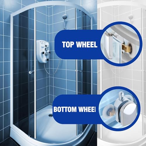 BBjinronjy Shower Door Rollers (23 mm, Pack of 4) - Universal Fit, Double Wheels, Durable Material, Chrome Finish, Adjustable Wheels - Image 3