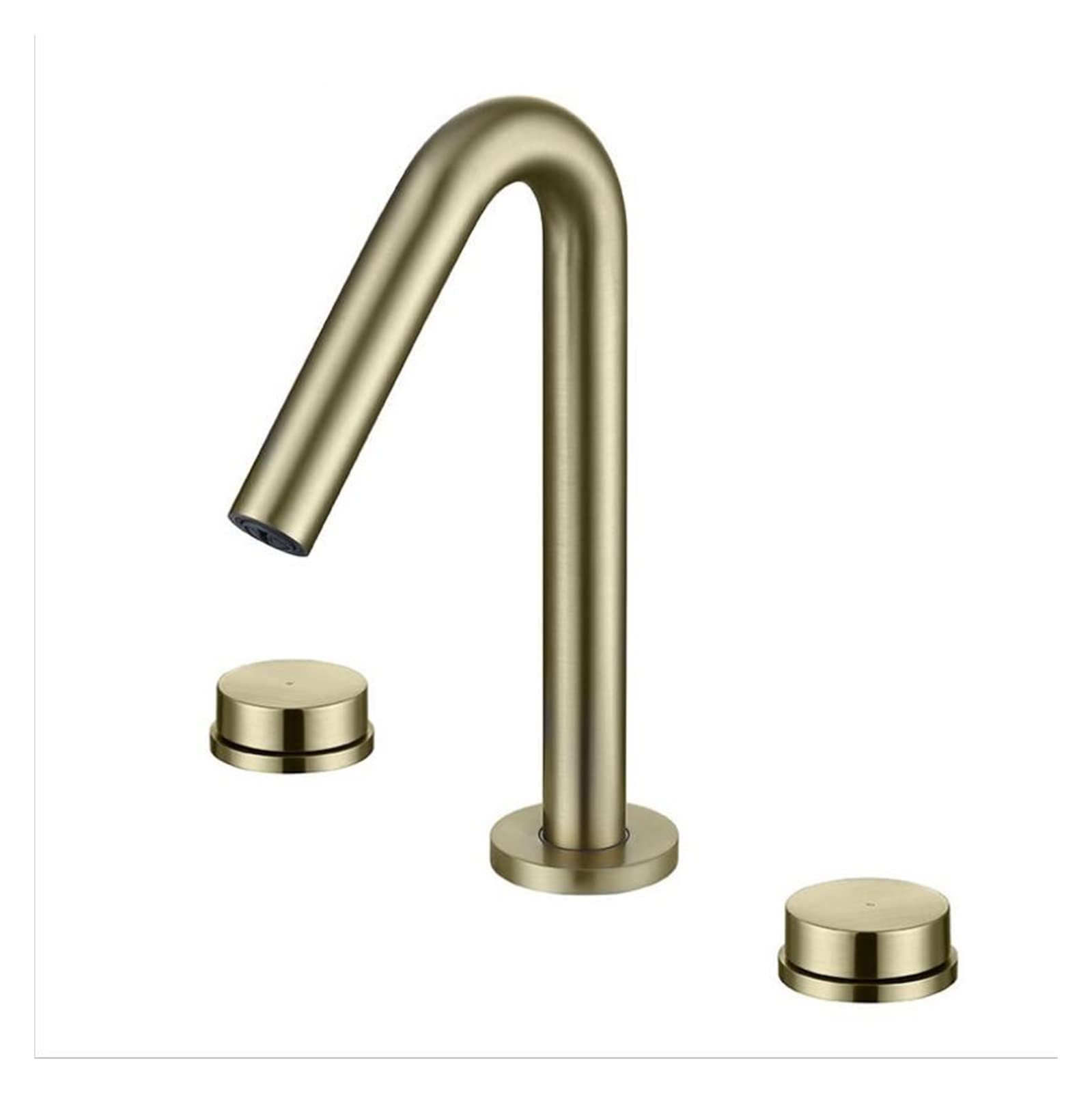 Robinet de lavabo 3 trous mitigeur laiton doré pour évier