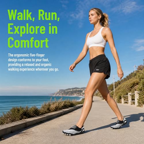 Image of Hike Barefoot Shoes Womens Men,Unisex Barefoot Water Shoes Breathable, Anti-Slip Hiking Footwear for Athletic Wide Toe Shoe Footwear for Hiking, Walking, Running, Yoga, and Water Sports