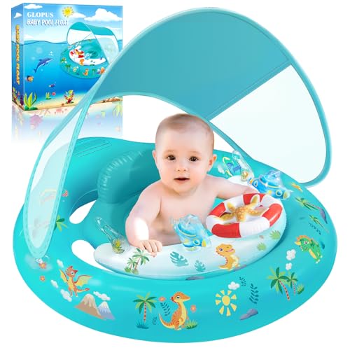GLOPUS Bouee Bebe, Bouée Bébé, Bouee Bebe Piscine avec Pare Soleil UPF 50+, Piscine Empêcher Le Retournement Flotteur de Piscine pour Tout-Petits pour 6 à...