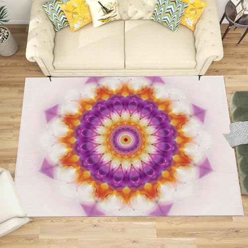 Moquette chambre douce et lavable pour un coin lecture cosy mandala
