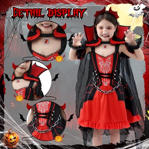 Disfraz de Vampira para Niñas Talla Large 10-12 años miniatura 3