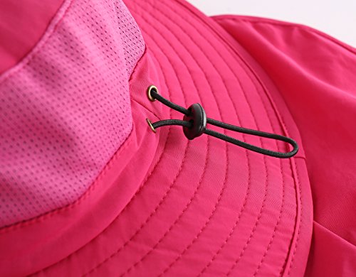 Image of Home Prefer Outdoor UPF50+ Mesh Sun Hat Wide Brim Fishing Hat with Neck Flap