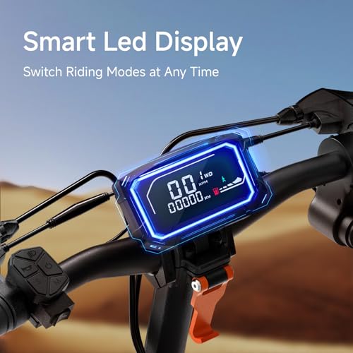 Image of ECOROAD Electric Scooter,25MPH-32MPH, 18-50 Miles Range, 330LBS Load, Off-Road Tires, RGB Lights & APP Control