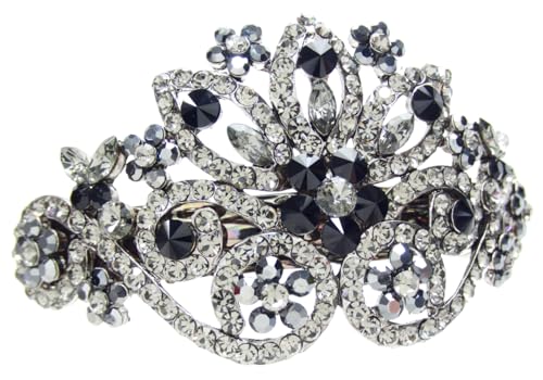 Magic style ヘアアクセサリー レディース 髪飾り ラインストーン 花モチーフ ヘアクリップ 大人 上品 結婚式 パーティー 和装