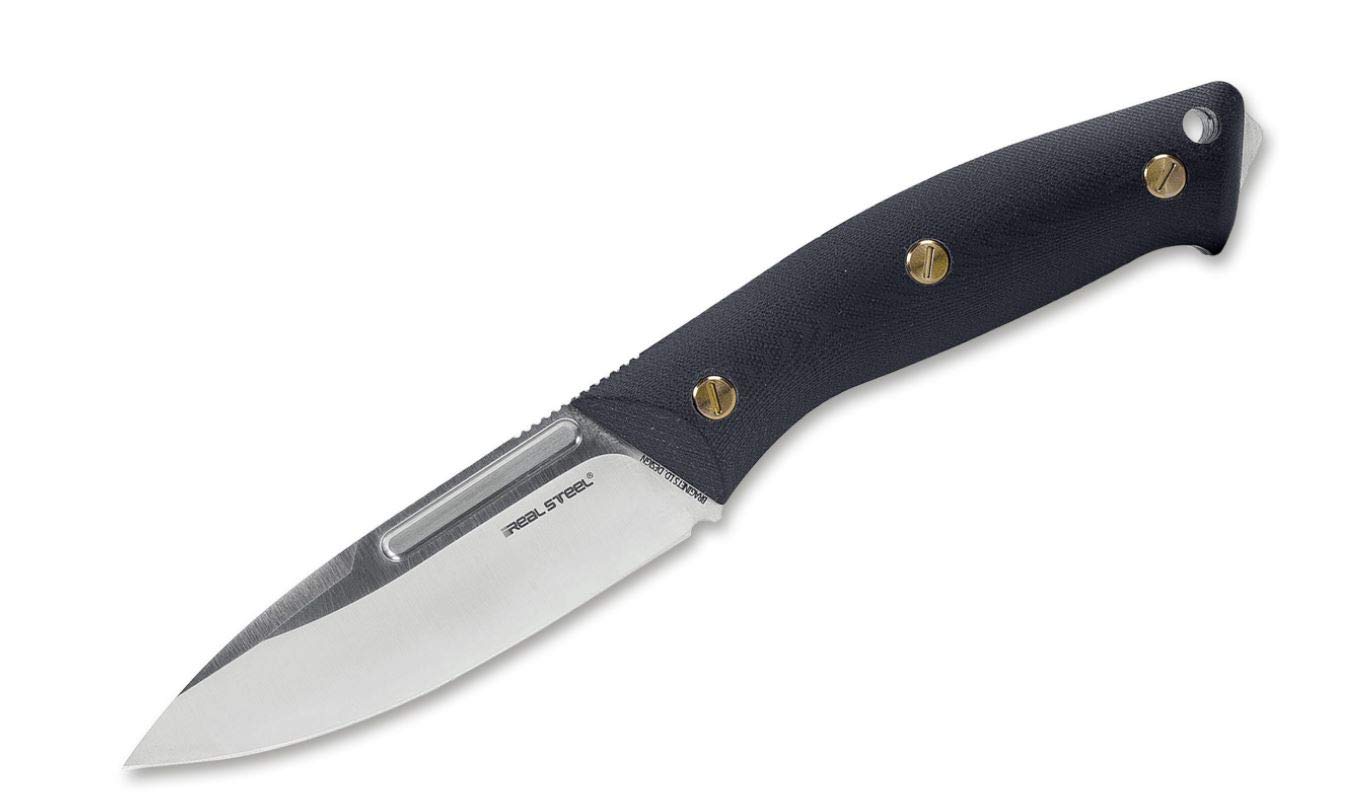 Real Steel Unisex – nóż kieszonkowy Gardarik Premium dla dorosłych, czarny, 24.3