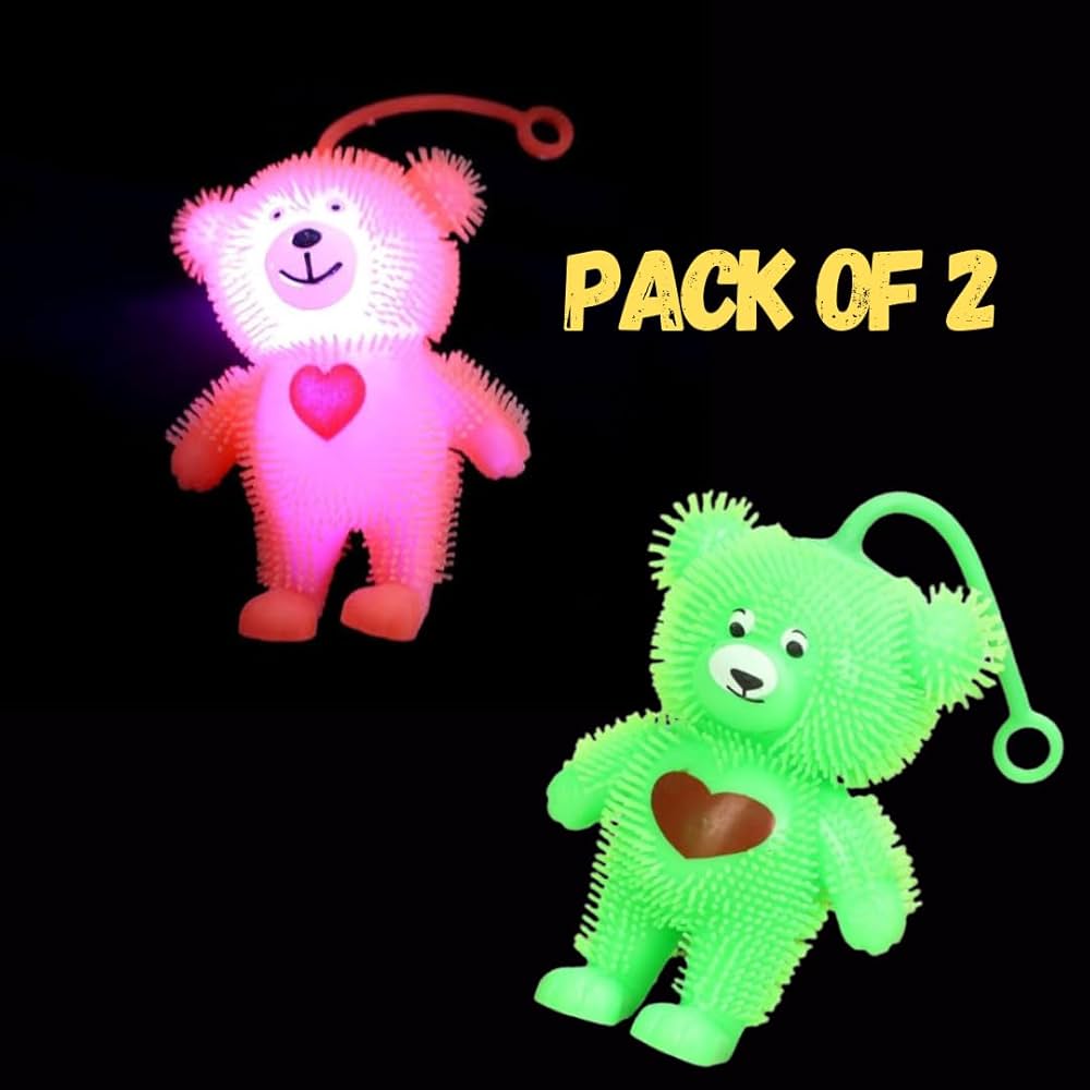 Buy Saksham Toys and Decor 2 Pcs Soft Rubber Puffer Teddy Bear Toy