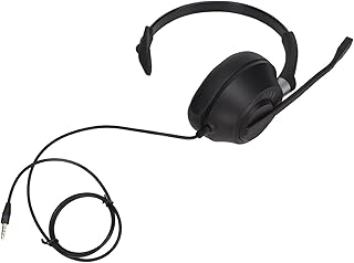 Monaural Business Headset, 3.5mm Business Headset Noise Reduction Soft Ear Cushions Sturdy Volume Adjustment for Telemarketing for Customer Service for Offices