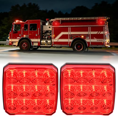 Image of Nilight Magnetic Strobe Lights 2PCS Red 12 LED Rechargeable Warning
