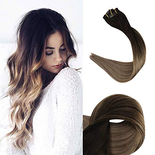 Full Shine Hair Extensions Clip In Human Hair 12 Inch Clip On Real Hair 80 Grams Clip Ins Balayage Ombre Color 2 Fading To 6 And 18 Ash Blonde Clip In Hair Extensions 10 Pieces Fashion Hair Dye