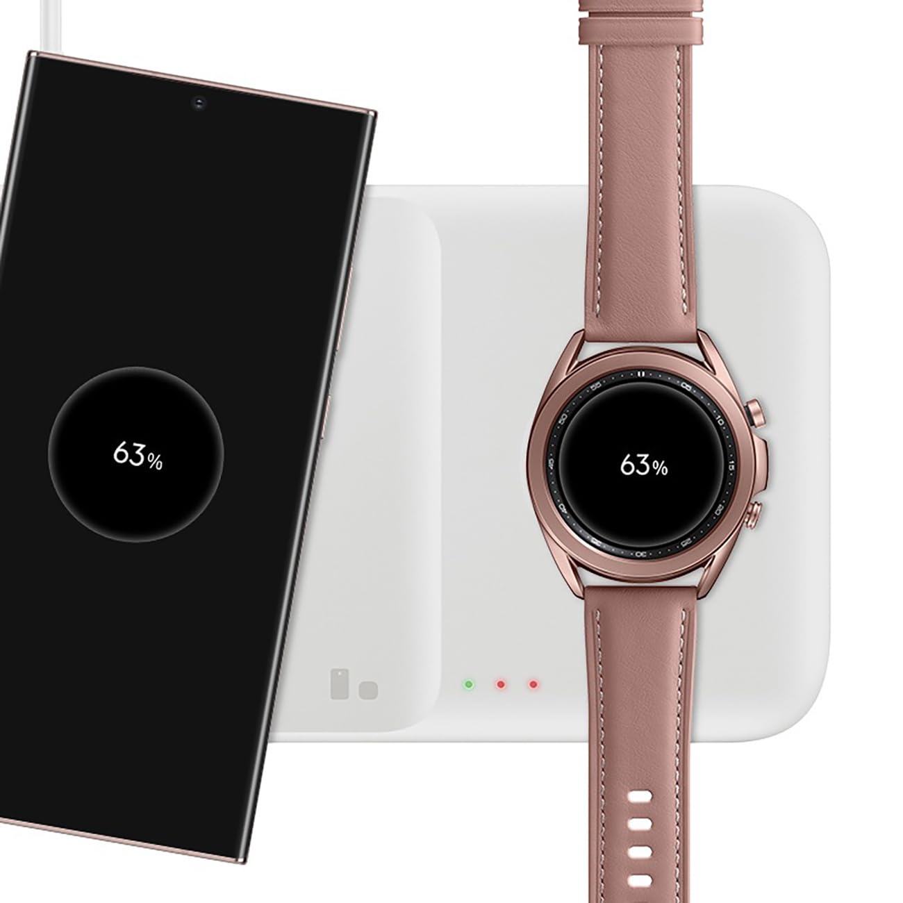 Samsung Wireless Charger Trio Casque, Smartphone, Smartwatch Blanc USB Recharge sans fil Charge rapide Intérieure