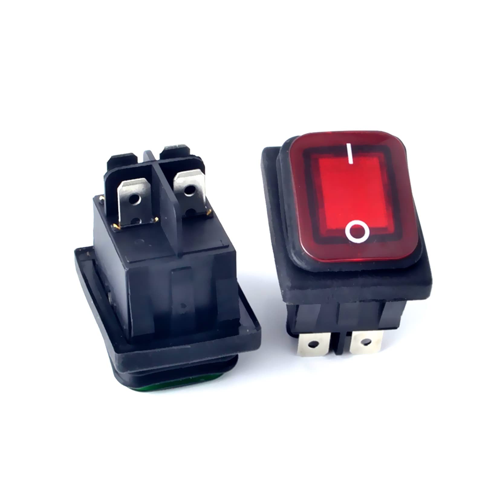 Interrupteur à bascule étanche rouge 4 broches 220V DPST 16A pour tableau électrique