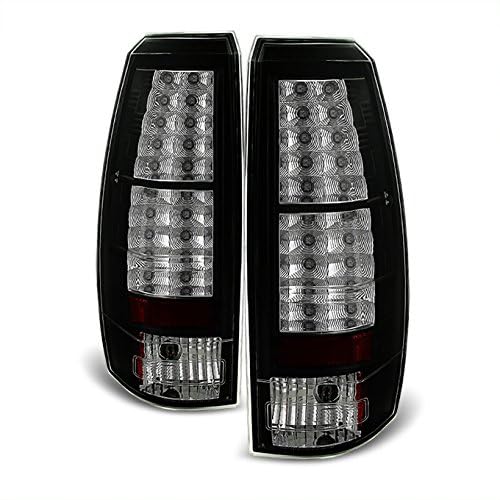 AKKON - For 07-13 Chevy Avalanche Pickup GMT800 Rear Black LED Tail Lights Brake Lamps Taillamps Replacement