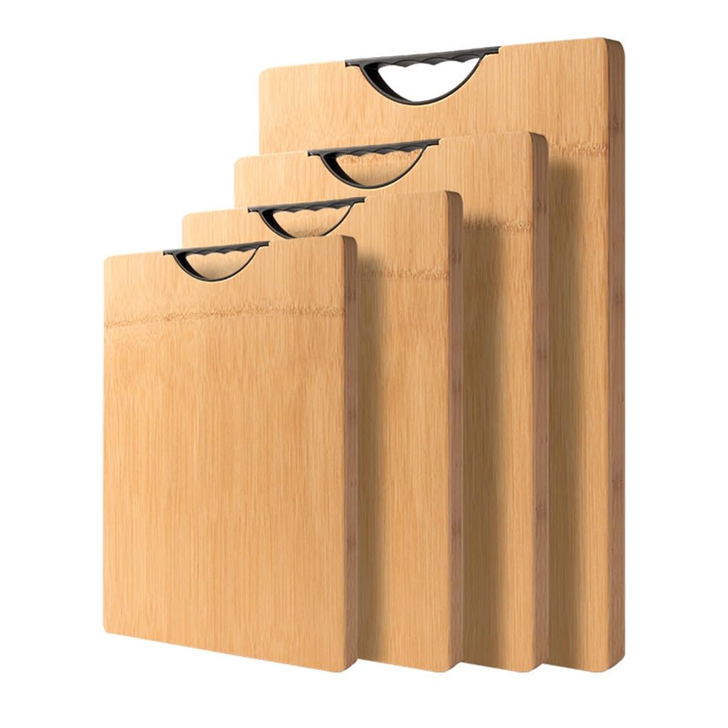 tabla de cortar, Tabla de cortar bambú grande con mango, tabla madera doble cara for cocina, duradera(50x35x1.8cm)