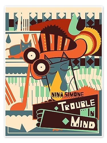Nina Simone, Trouble in Mind Poster de Vintage Entertainment Collection 30 x 40 cm Tableaux Décoration murale