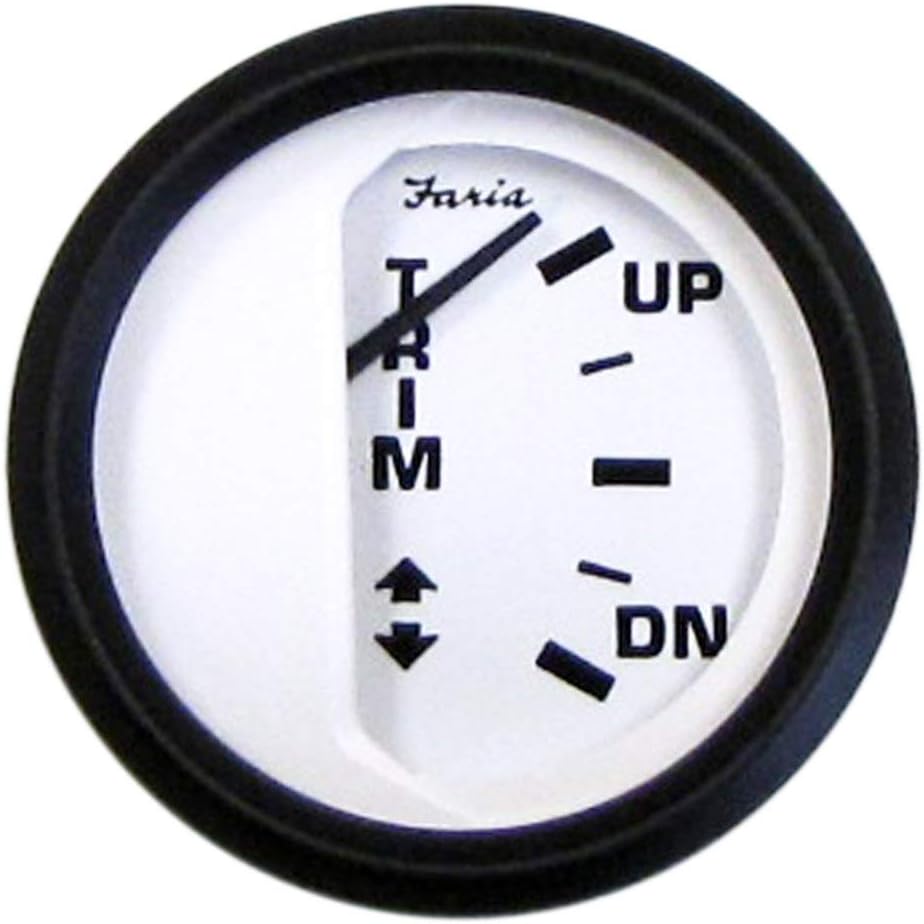 Faria BEEDE 12915 Euro Trim Gauge (Johnson/Evinrude/Suzuki Outboard) - 2, White, Beige