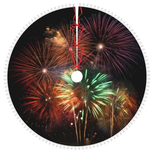 Jupe de sapin de Noël Splendid Fireworks double couche premium