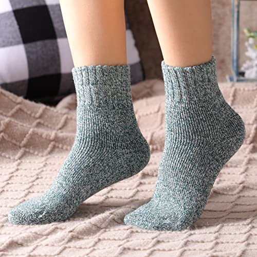 Image of Wool Socks for Women - Womens Wool Socks Winter Sock for men Warm Thick Knit Soft Vintage Casual Crew Sock