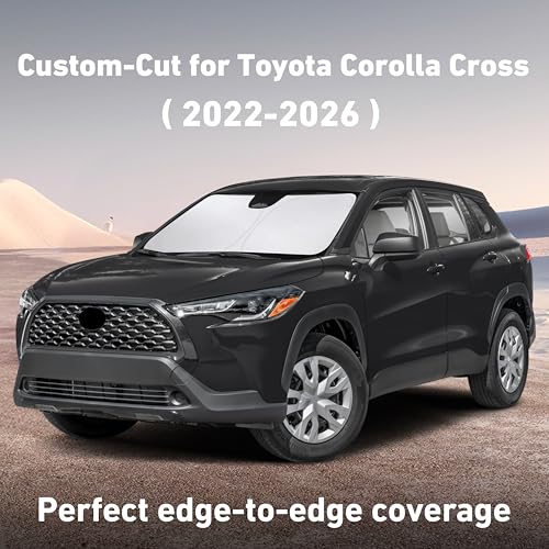 Image of EcoNour Windshield Sunshade Compatible for Toyota Corolla Cross 2022-2024 2025 2026, Sun Visor for Front Windshield & Window Sun Shade Cover, UV Heat Blocker & Protector, Car Accessories