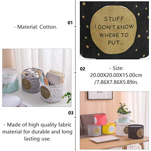 Cabilock 3 peças organizador de cesta de armazenamento de algodão dobrável para lavanderia redonda c