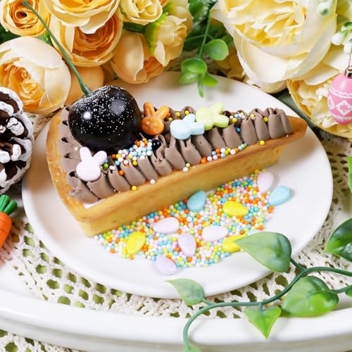 Image of Easter Sprinkles Edible,130g /4.6oz Pastel Sprinkles for Cake Decorating with Easter Egg Carrot Bunny Jimmies and Nonpareils in 5-Cell, Ice Cream, Donuts, Macaron Toppings Supplies