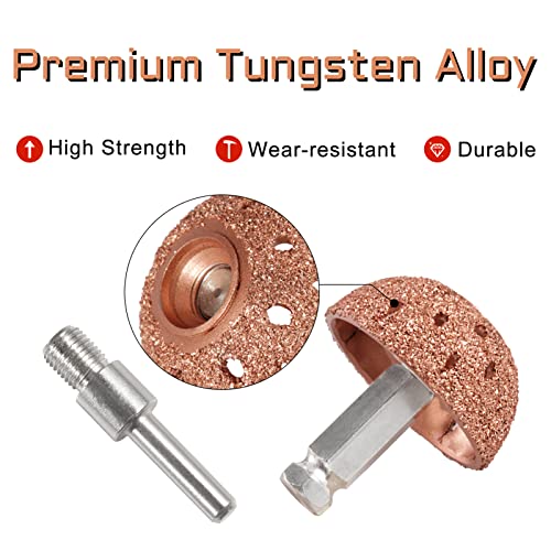 Image of SPEEDWOX 42mm Tire Buffer Wheel Bowl Type Grinding Head Tungsten Steel Tire Repair Tool with 2 Pcs Linking Rod Adapter, for Tire Repair Grinding Pad Grinder Power Tool Accessories