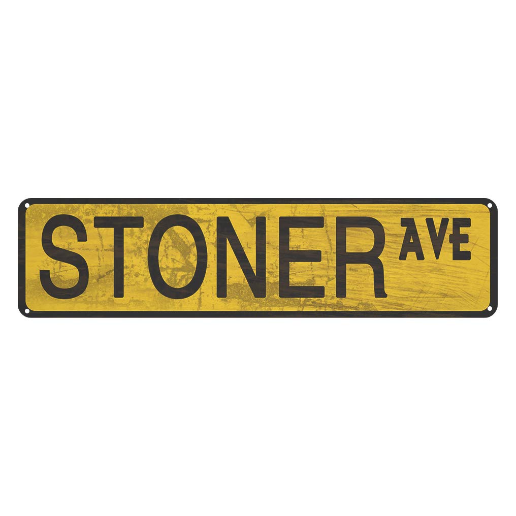 Stoner Ave Street Sign Vintage Decor Coffee Shop Bar Bedroom Home Cave Wall Decoration Stoner Ave Metal Sign 4x16 Inch