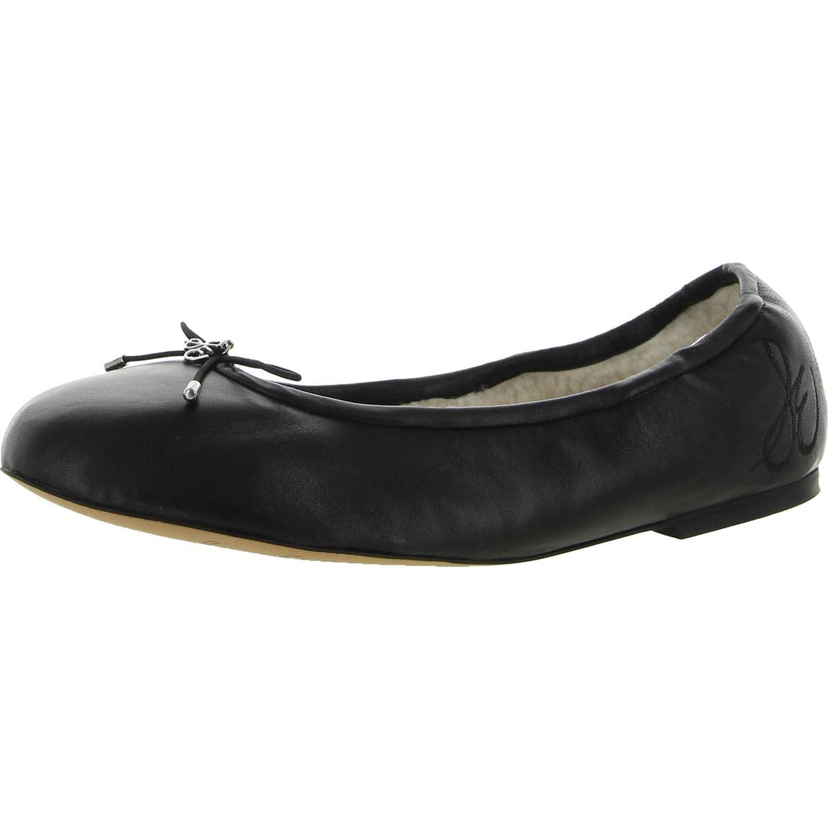 Sam Edelman Womens Felicia 10 Leather Ballet Flats Black 9 Medium (B,M)