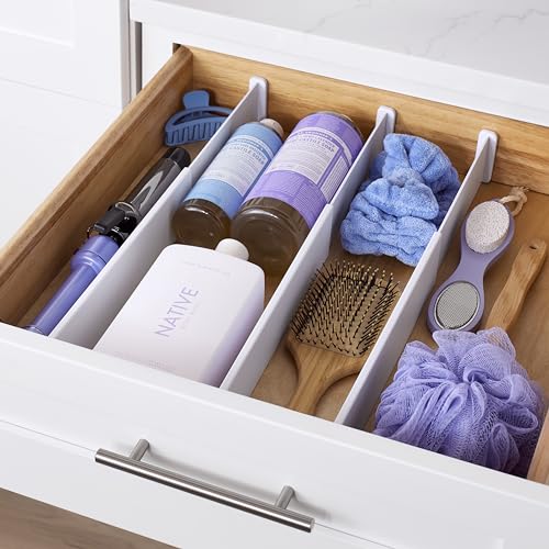 YouCopia ReStickable Drawer Dividers, Adjustable and Expandable Kitchen Organizers for Utensil and Tool Storage, Expands 13\" to 24\", Shallow Dividers 3-Pack, Speckled White - Thumbnail 6