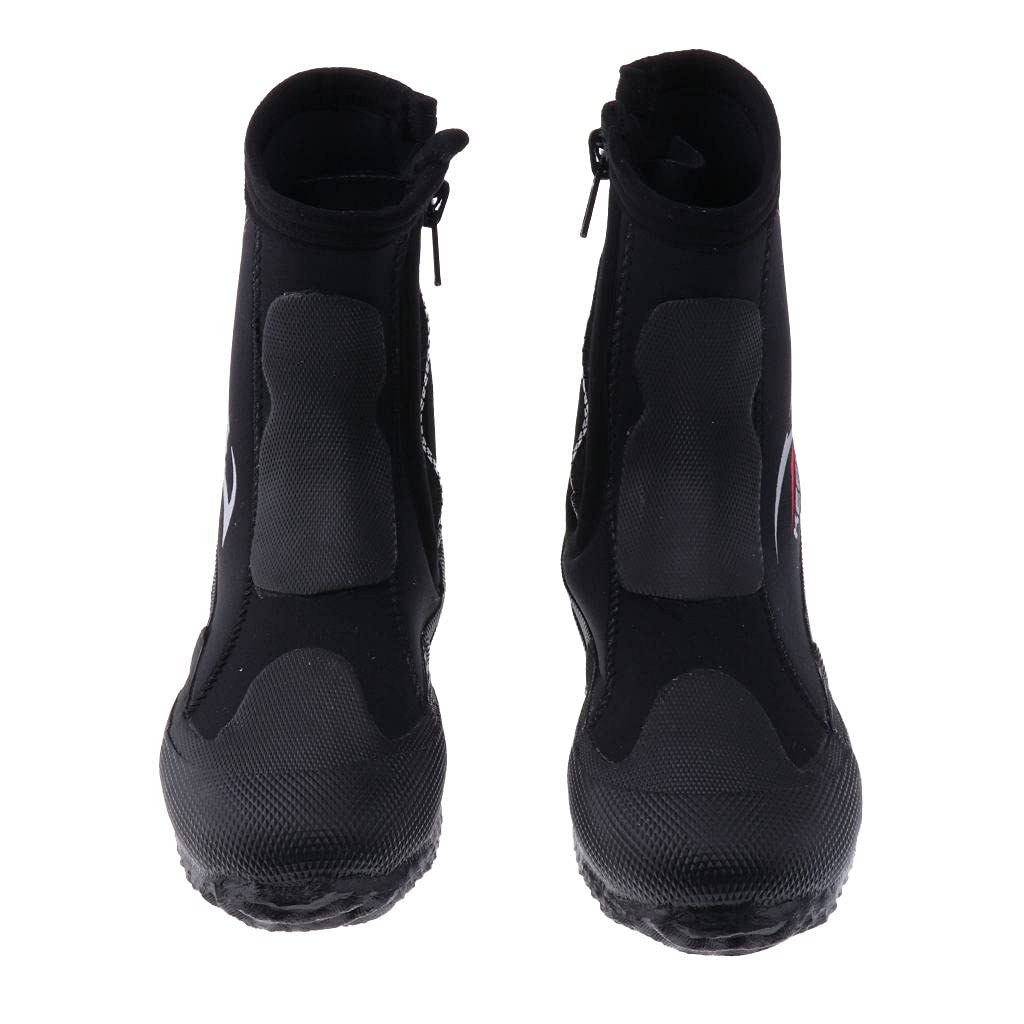 Amagogo Hohe Schnitt 5mm Neopren Wasser Sport Schnorcheln Tauchen Watender Boots Booties Schwarz, XS 3XL