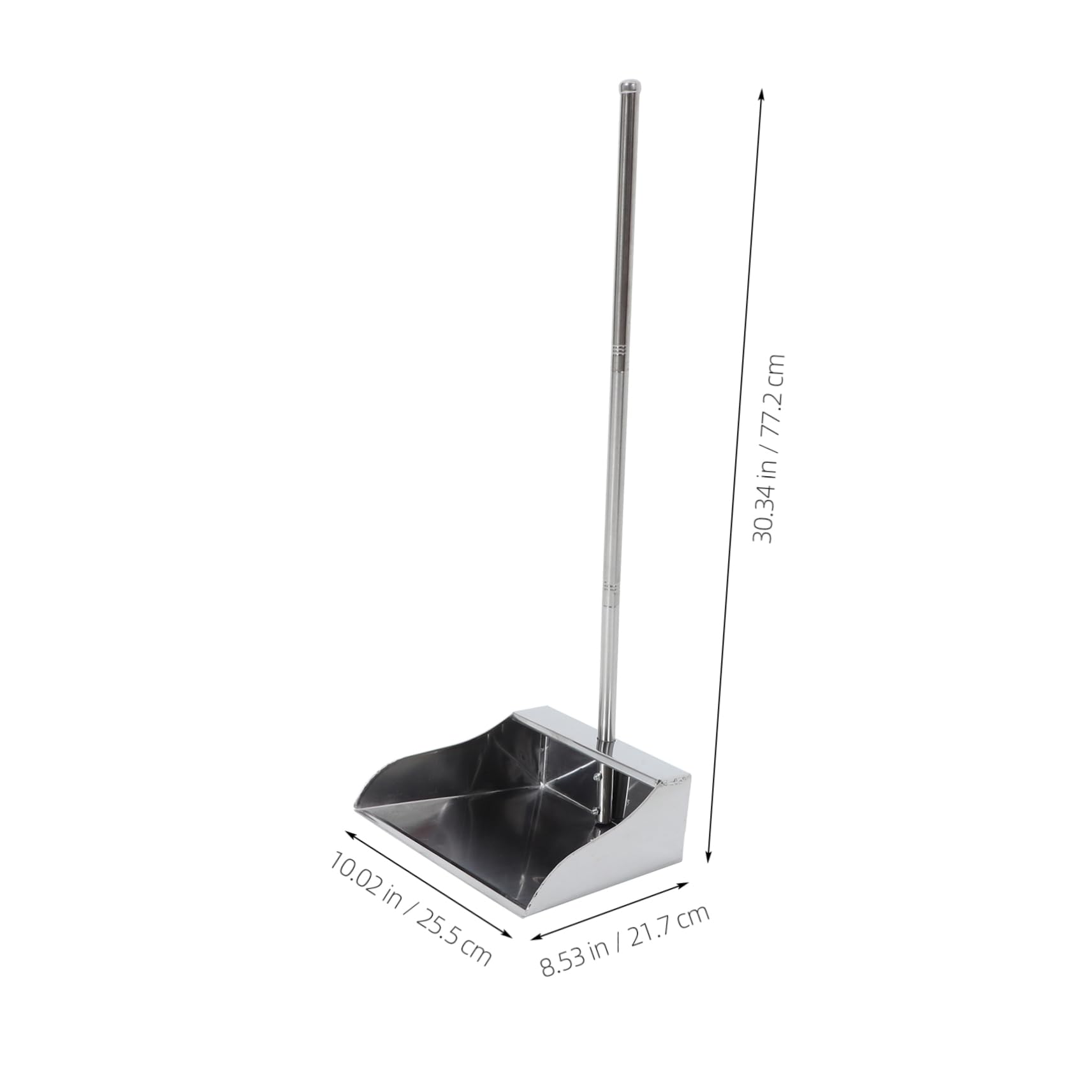 Alipis Pala De Basura Recogedor Con Mango Largo Escoba Gran Angular Piezas De Barrido Doméstico Sartenes Con Mango Largo De Alta Resistencia Caja De Caca Acero Inoxidable Oficina Ladrillo